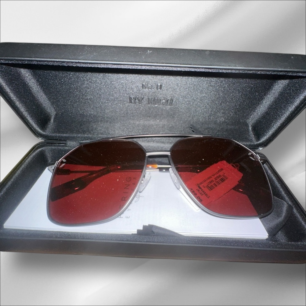 NIP Alexander McQueen MCQ Silver Unisex 59mm Aviator Sunglasses Ruthenium Violet